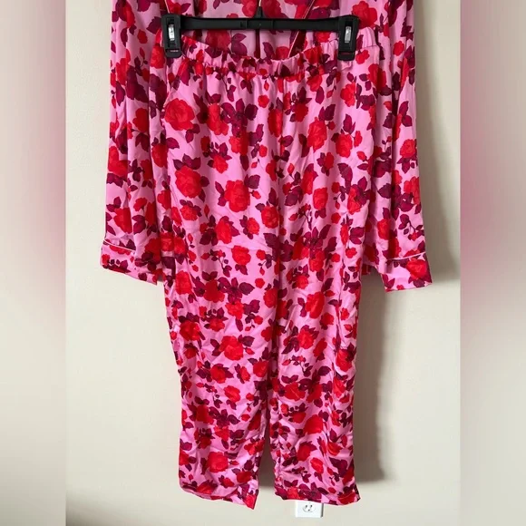 Loft Ladies Pjs Set Sleep‎ Wear Rose Blush SzSmall Soft Satin Feel NWOT - Picture 8 of 12